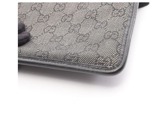 Borsa a Spalla in Denim e Pelle GG di Gucci Nero - vista 10
