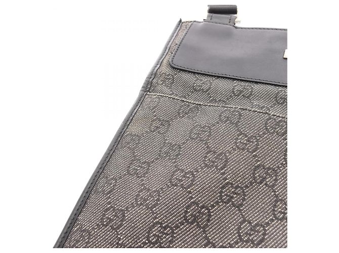 Borsa a Spalla in Denim e Pelle GG di Gucci Nero - vista 11