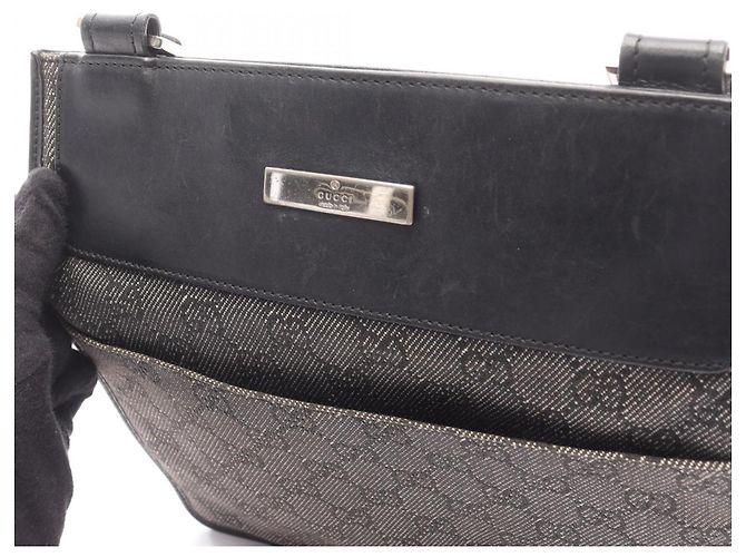 Borsa a Spalla in Denim e Pelle GG di Gucci Nero - vista 12