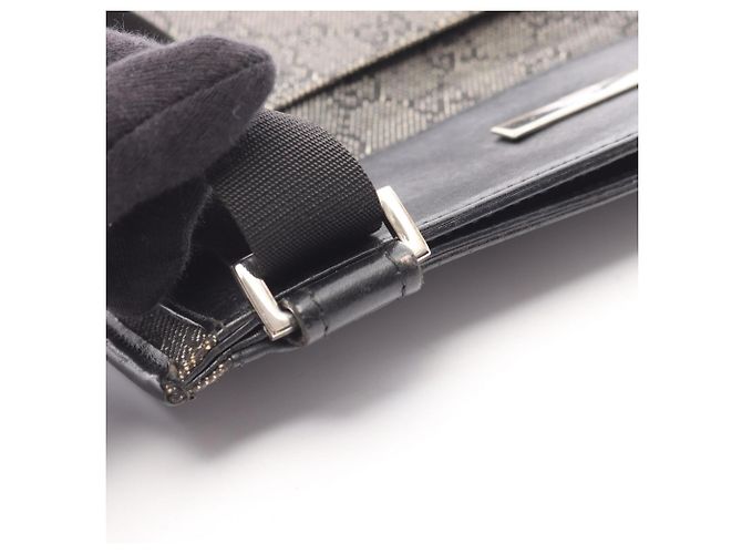 Borsa a Spalla in Denim e Pelle GG di Gucci Nero - vista 14