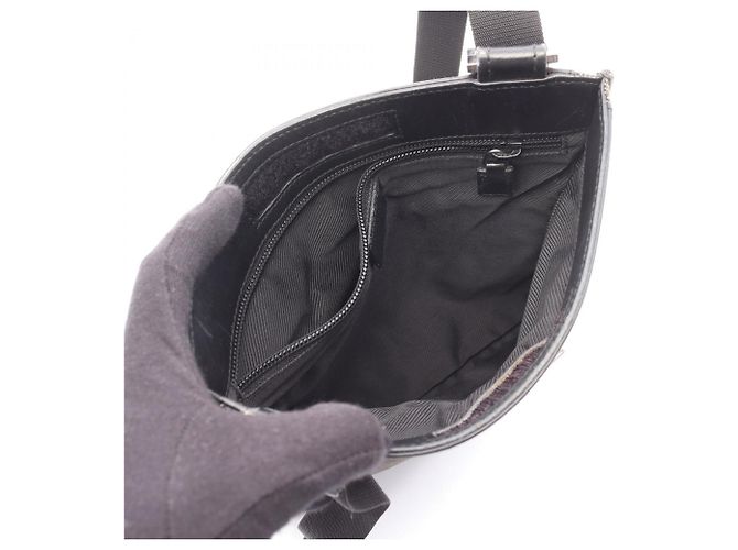 Borsa a Spalla in Denim e Pelle GG di Gucci Nero - vista 3
