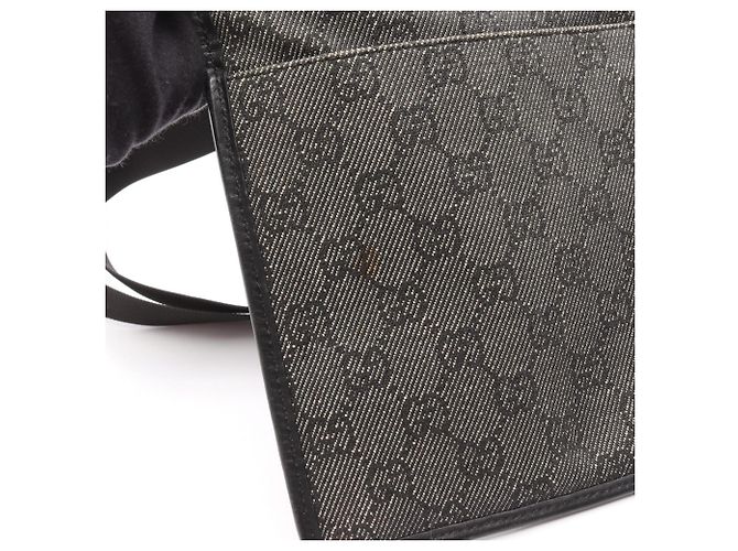 Borsa a Spalla in Denim e Pelle GG di Gucci Nero - vista 8