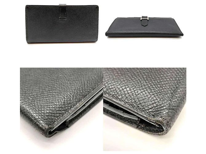 Portafoglio Long Soufflet Bearn di Hermès in Pelle Epsom Grigio Scuro Grigio antracite - vista 2