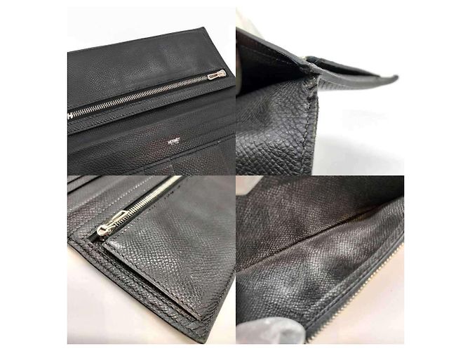 Portafoglio Long Soufflet Bearn di Hermès in Pelle Epsom Grigio Scuro Grigio antracite - vista 4