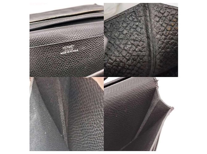 Portafoglio Long Soufflet Bearn di Hermès in Pelle Epsom Grigio Scuro Grigio antracite - vista 5