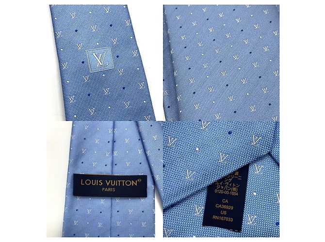 Louis Vuitton Blason Dot Blue Silk Cravat - view 5