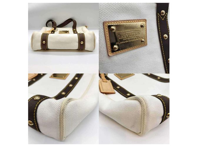 Louis Vuitton Antigua Cabas MM Tasche Braun Weiß Roh - Ansicht 3