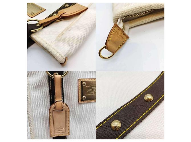 Louis Vuitton Antigua Cabas MM Tasche Braun Weiß Roh - Ansicht 4