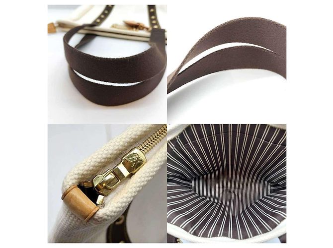 Louis Vuitton Antigua Cabas MM Tasche Braun Weiß Roh - Ansicht 5