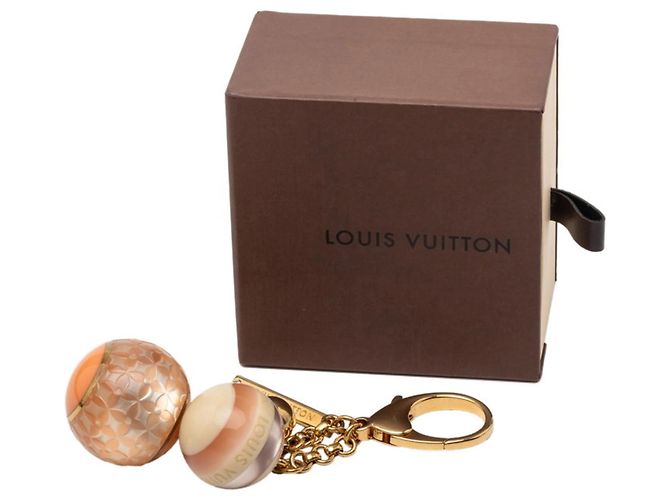 Portachiavi Bijou Sac Mini Lin Croisette Violine Louis Vuitton Rosa Beige Crudo - vista 5