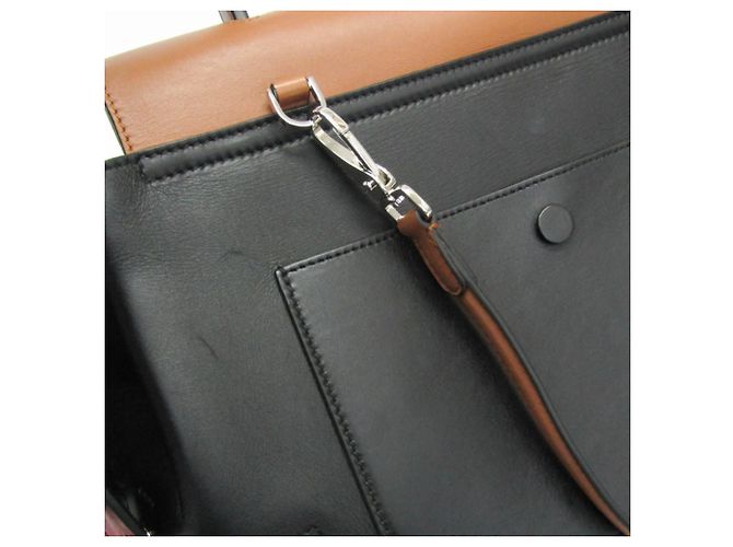 Borsa media in pelle Tod's Wave Marrone Nero - vista 11