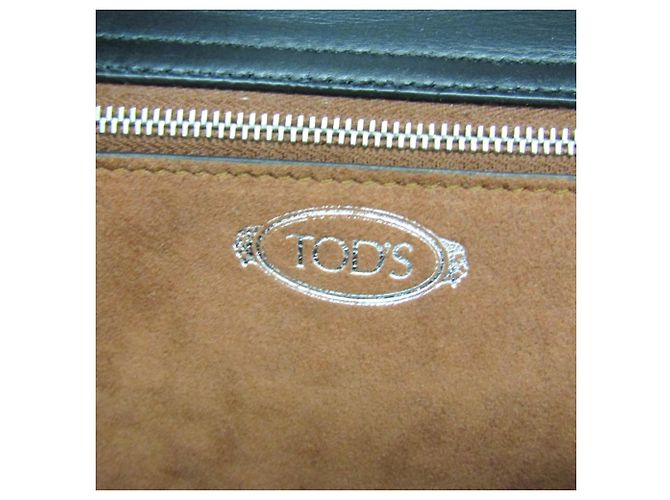 Borsa media in pelle Tod's Wave Marrone Nero - vista 17