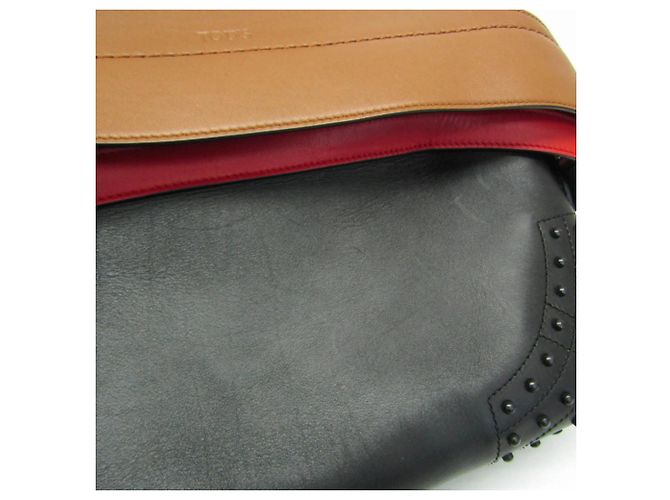 Borsa media in pelle Tod's Wave Marrone Nero - vista 7