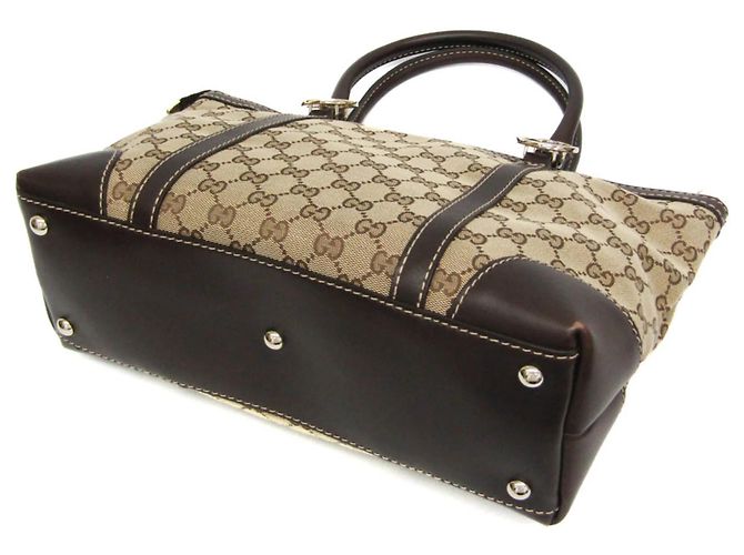 Gucci GG Canvas Tote-Handtasche Braun Beige - Ansicht 3