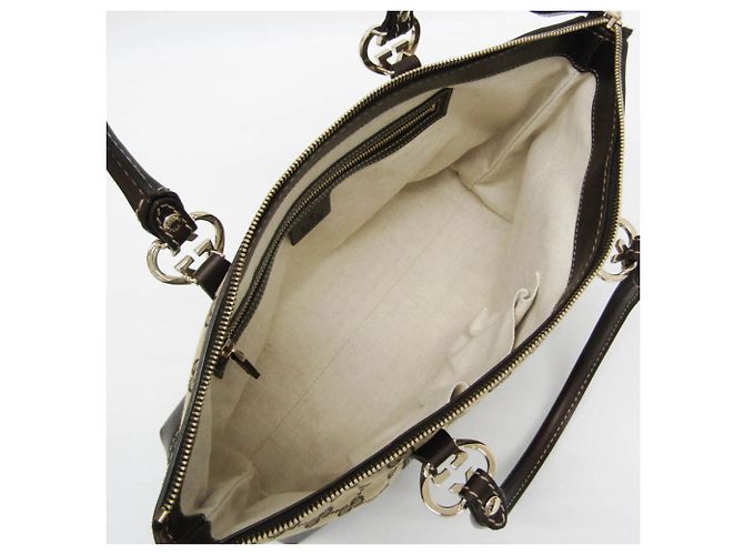 Gucci GG Canvas Tote-Handtasche Braun Beige - Ansicht 4