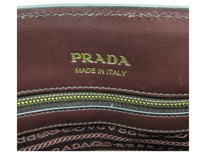 Borsa a spalla in pelle da donna Prada Bibliothèque 1BC034 Rosso Bordò - vista 17