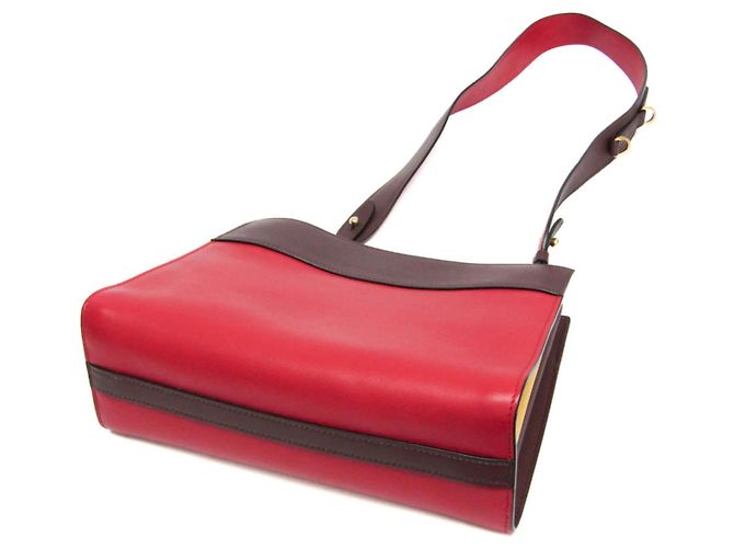 Borsa a spalla in pelle da donna Prada Bibliothèque 1BC034 Rosso Bordò - vista 3