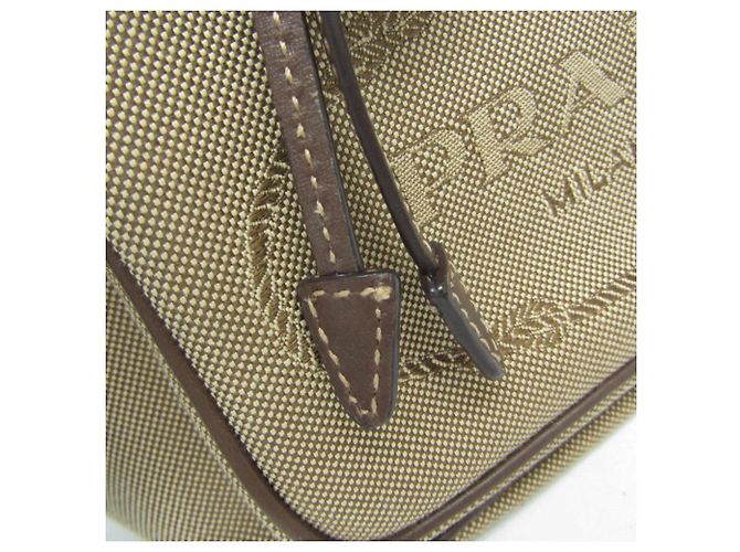 Borsa a sacco in jacquard con logo Prada Marrone Marrone scuro - vista 10