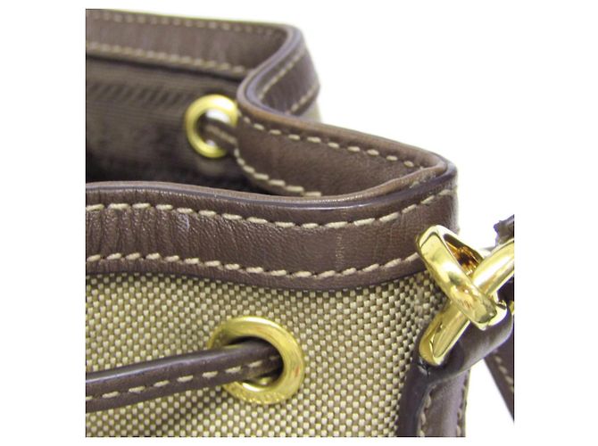Borsa a sacco in jacquard con logo Prada Marrone Marrone scuro - vista 13