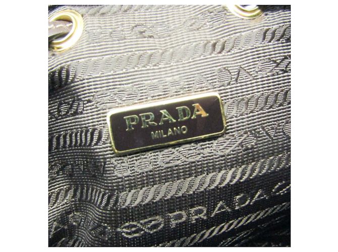 Borsa a sacco in jacquard con logo Prada Marrone Marrone scuro - vista 14