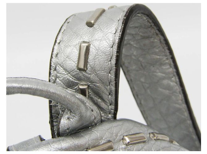 Fendi Selleria Lederpouch mit Schlüsselring Silber - Ansicht 10