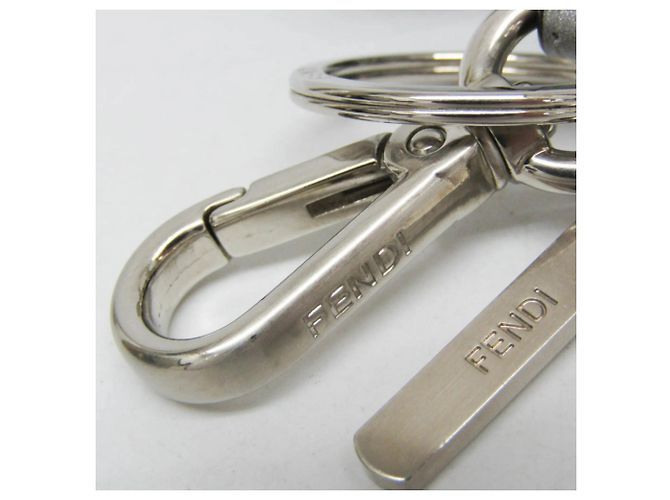Fendi Selleria Lederpouch mit Schlüsselring Silber - Ansicht 12