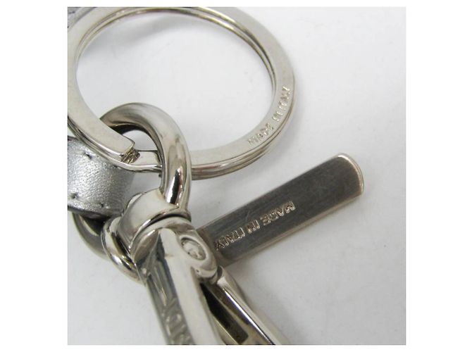 Fendi Selleria Lederpouch mit Schlüsselring Silber - Ansicht 15
