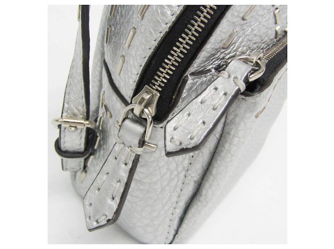 Fendi Selleria Lederpouch mit Schlüsselring Silber - Ansicht 8