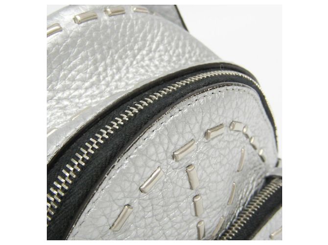 Fendi Selleria Lederpouch mit Schlüsselring Silber - Ansicht 9
