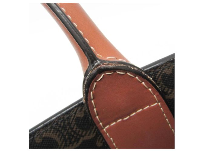 Céline Celine Vertikaler Cabas Triomphe Schultertasche Braun Dunkelbraun - Ansicht 14
