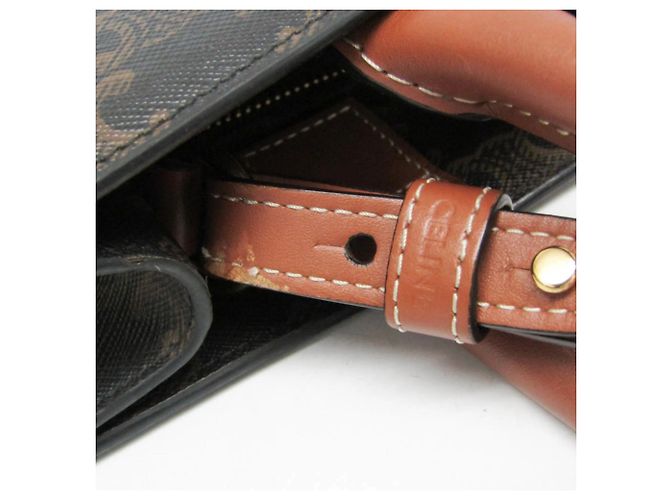 Céline Celine Vertikaler Cabas Triomphe Schultertasche Braun Dunkelbraun - Ansicht 15