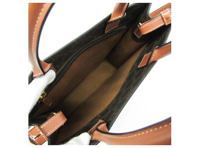 Céline Celine Vertikaler Cabas Triomphe Schultertasche Braun Dunkelbraun - Ansicht 4