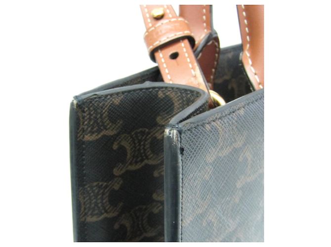 Céline Celine Vertikaler Cabas Triomphe Schultertasche Braun Dunkelbraun - Ansicht 6