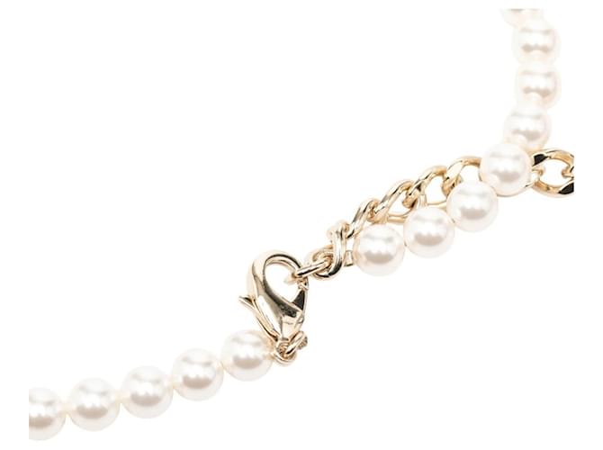 Chanel Coco Mark Perlenkette Weiß Golden - Ansicht 4