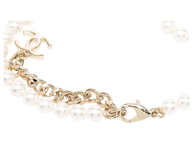 Chanel Coco Mark Perlenkette Weiß Golden - Ansicht 5