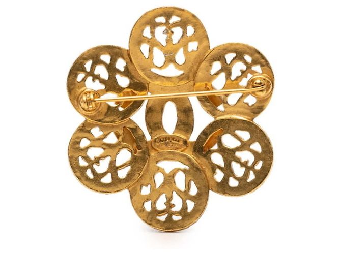 Spilla Vintage Chanel Motivo Fiore Coco D'oro - vista 2