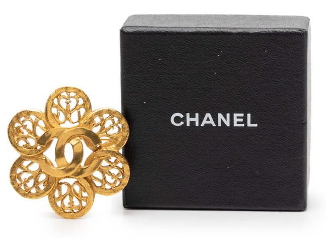 Spilla Vintage Chanel Motivo Fiore Coco D'oro - vista 4