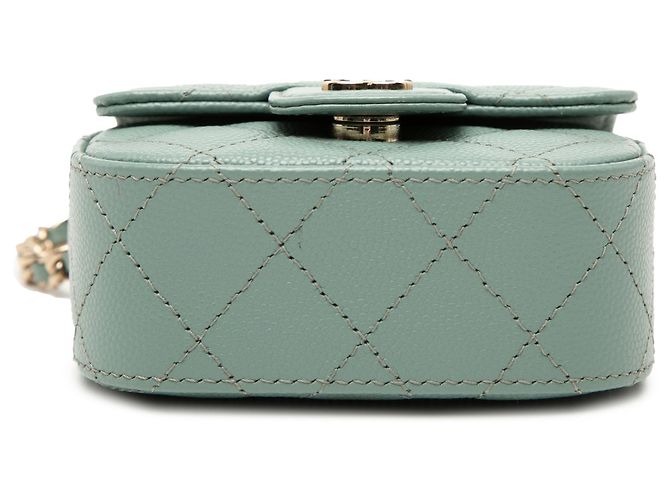 Chanel Verde Micro Mini Classico Caviar Flap Singolo - vista 3