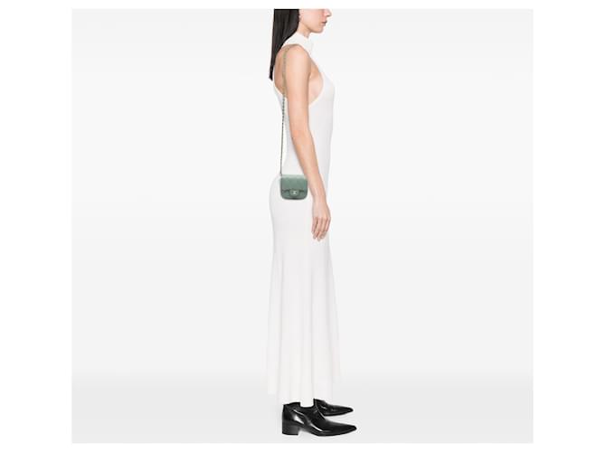 Chanel Verde Micro Mini Classico Caviar Flap Singolo - vista 7