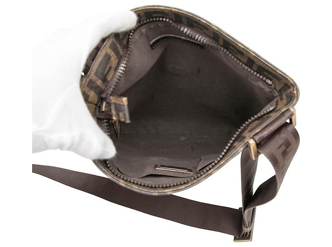 Fendi Brown Zucca Spalmati Borsa a tracolla Marrone - vista 4