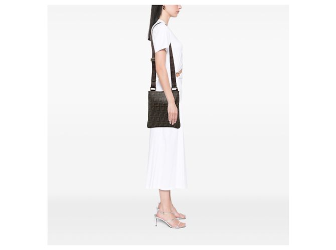 Fendi Brown Zucca Spalmati Borsa a tracolla Marrone - vista 7
