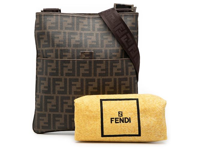 Fendi Brown Zucca Spalmati Borsa a tracolla Marrone - vista 8