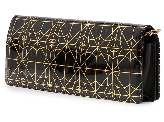 Clutch in vinile nero Chanel Parigi Mosca Moujik con catena - vista 2