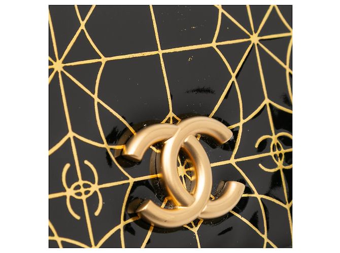 Clutch in vinile nero Chanel Parigi Mosca Moujik con catena - vista 7