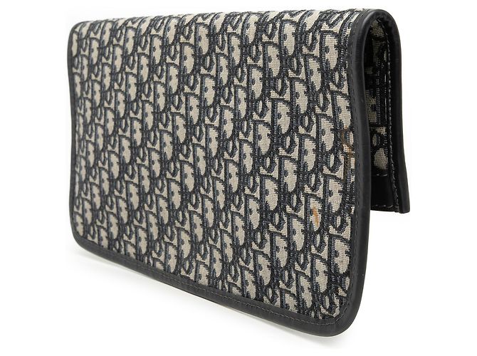 Clutch pieghevole in tela blu obliqua Dior Blu navy - vista 2
