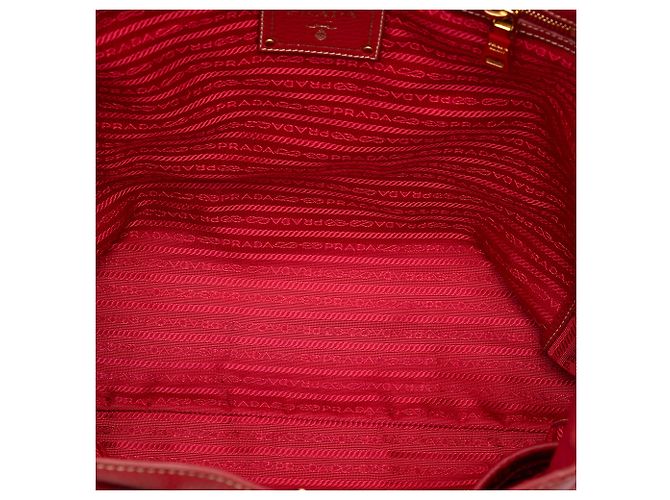 Prada Rote Vitello Daino Offene Umhängetasche - Ansicht 4