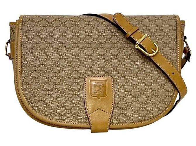 Céline Borsa a spalla in pelle PVC Macadam beige Celine - vista 2