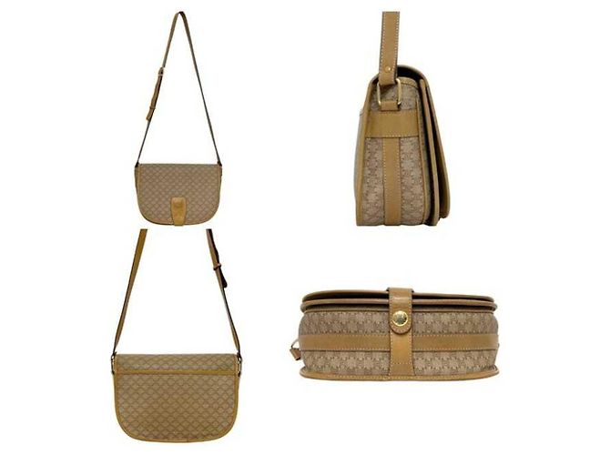 Céline Borsa a spalla in pelle PVC Macadam beige Celine - vista 3