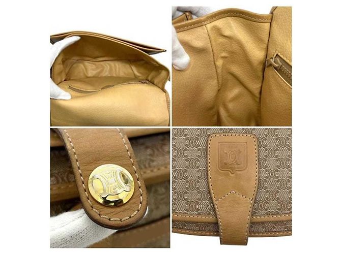 Céline Borsa a spalla in pelle PVC Macadam beige Celine - vista 4