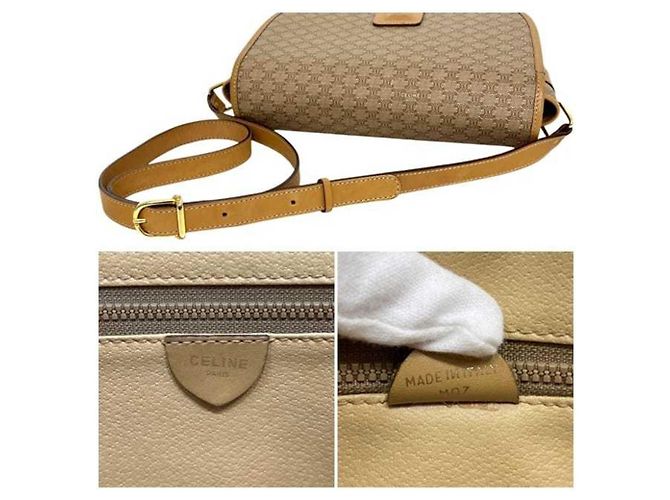 Céline Borsa a spalla in pelle PVC Macadam beige Celine - vista 5